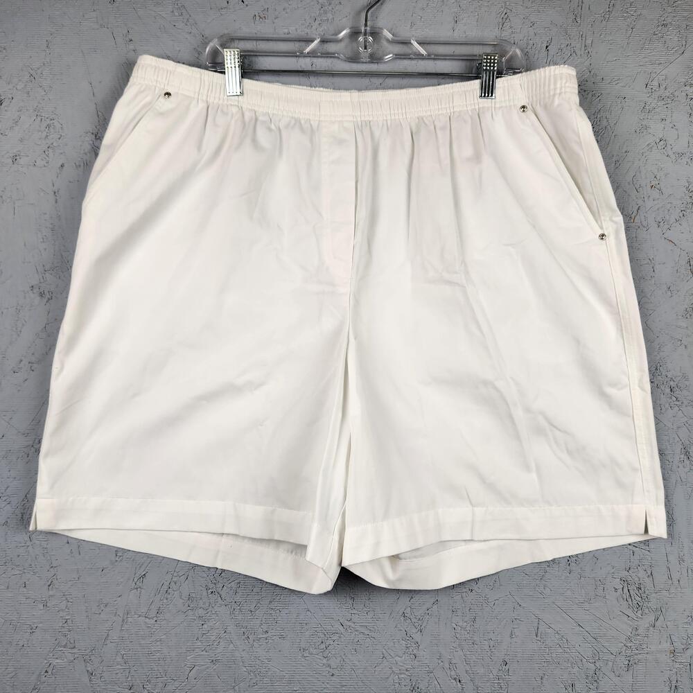 Vintage Studio Works Shorts Womens 20W White Elastic Pull On Pockets Plus Size